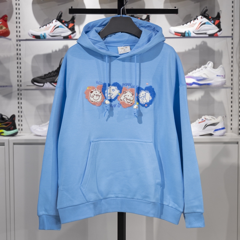 李宁正品x 英雄联盟魄罗联名男女加绒保暖宽松连帽卫衣AWDTE93-2