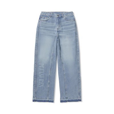 李宁正品女子直筒水洗牛仔裤