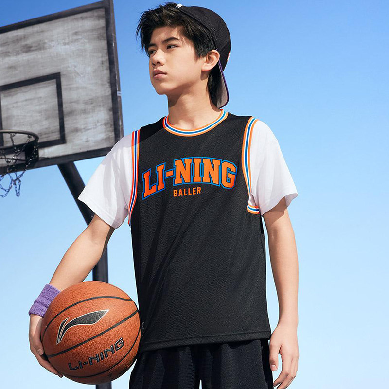 李宁正品篮球系列男小大童速干凉爽假两件宽松运动短袖T恤YHSV181,童装/婴儿装/亲子装,T恤,淘宝优惠券,粉丝福利购,淘宝优惠卷