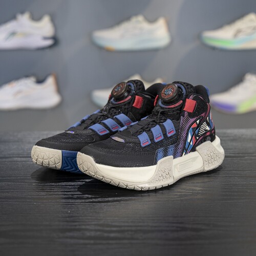 李宁正品驰骋男女大童轻便透气耐磨运动中帮实战篮球鞋YKBV058-3