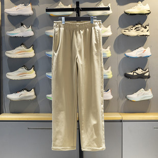 李宁正品运动生活系列男子宽松休闲加绒保暖直筒长裤AYKW085-1