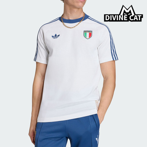 Adidas/阿迪达斯正品ITALY T-SHIRT男士复古足球短袖T恤KC6611