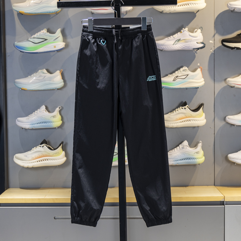 李宁正品2025秋季新款男大童防泼水束脚户外运动长裤YYKV039-2