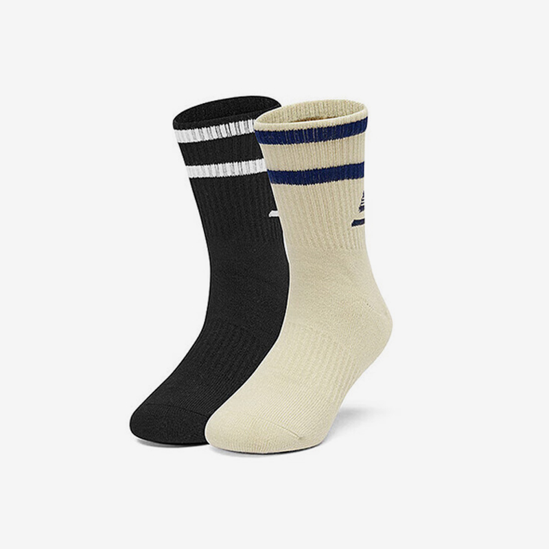 Skechers/斯凯奇正品新款儿童简约耐磨运动中筒袜两双装