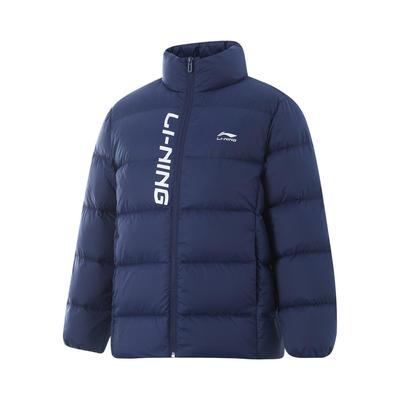 李宁正品冬季新款男女小大童舒适柔软保暖亲肤立领羽绒服YYMV163