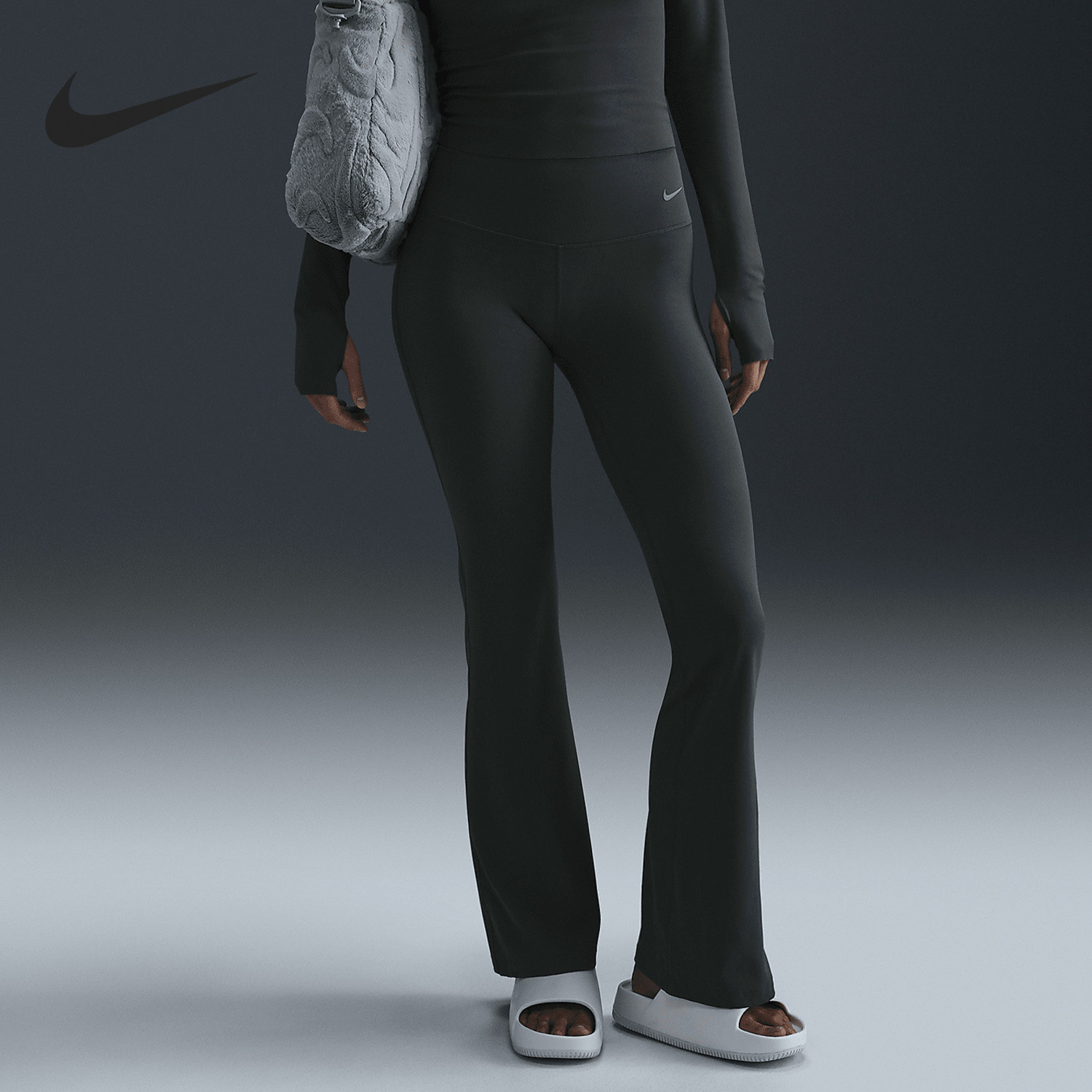 Nike/耐克正品Zenvy女士紧身提臀时尚简约喇叭裤FV7922-338