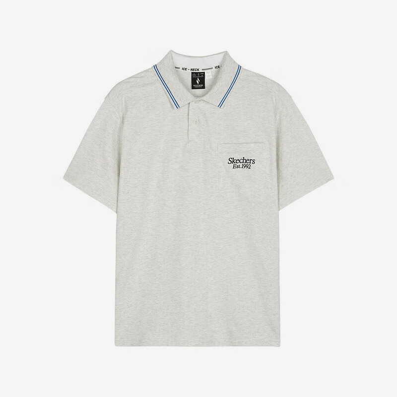 Skechers/斯凯奇正品2024新款男士时尚宽松针织短袖POLO衫