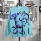 AMBT141 李宁正品 迪士尼怪兽大学联名男子保暖宽松套头编织衫