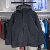 李宁正品 团购系列男子简约百搭防风保暖运动连帽羽绒服AYMU291