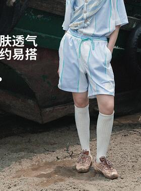 李宁正品INSULAiRE联名系列男子宽松直筒时尚透气休闲短裤AKSV731