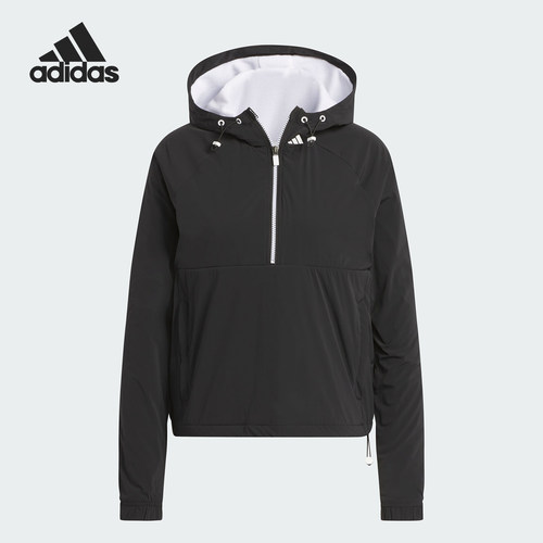 Adidas/阿迪达斯正品新款女子高尔夫半开拉链连帽卫衣IK7189