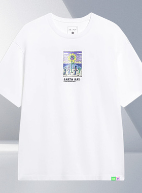 Lining/李宁正品滑板系列男子时尚宽松透气运动短袖T恤AHST093