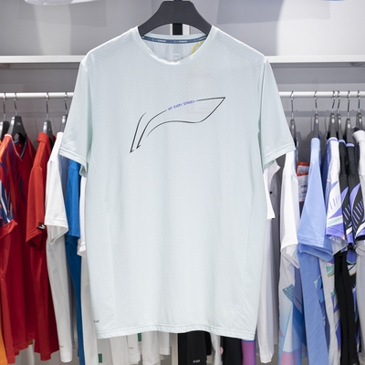 李宁正品跑步男子凉爽舒适透气圆领运动训练短袖T恤ATST073