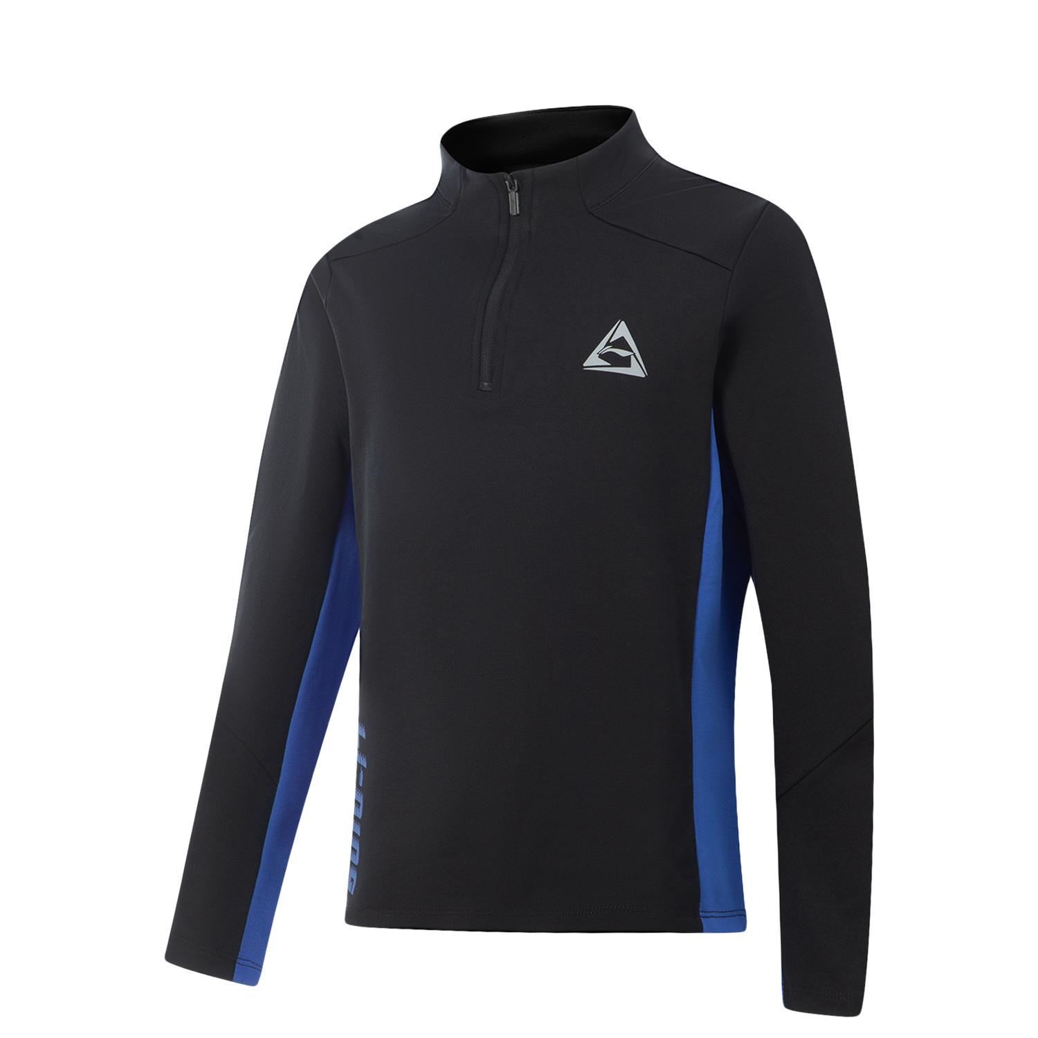 李宁正品综合体能系列男大童反光加绒保暖抗静电长袖T恤YTLV101