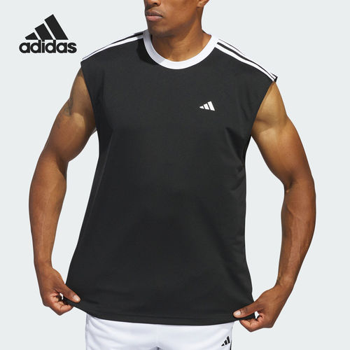 Adidas/阿迪达斯正品休闲透气春季新款男士运动篮球无袖T恤IW6672