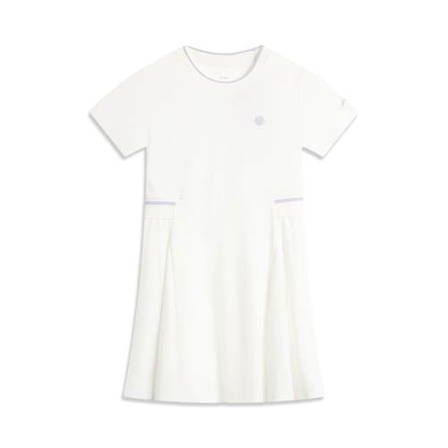 李宁正品网球系列女大童时尚潮流透气运动训练圆领连衣裙YSKV068