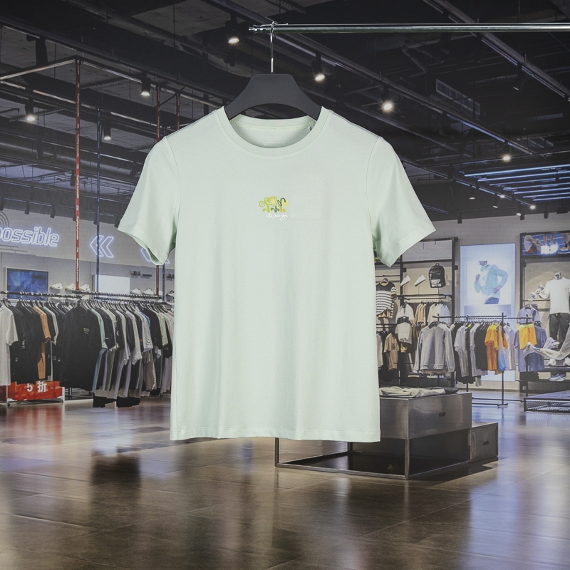 李宁正品中国文化系列女子趣味印花透气修身短袖文化衫AHSU330-2