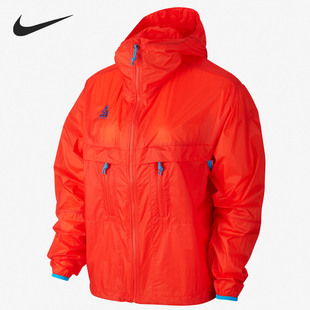 Nike/耐克正品女子运动机能拉链连帽黑色冲锋衣夹克外套CD7641