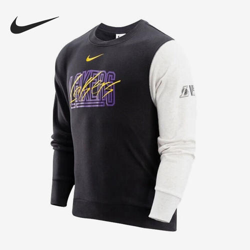 Nike/耐克正品湖人队NBA男子加绒运动卫衣拼接 DR9334-010