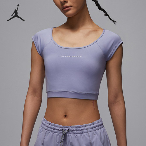 Nike/耐克正品JORDAN女士短款后背镂空针织透气T恤HJ0071-519