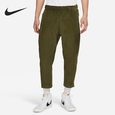 耐克男子灯芯绒宽松透气九分裤