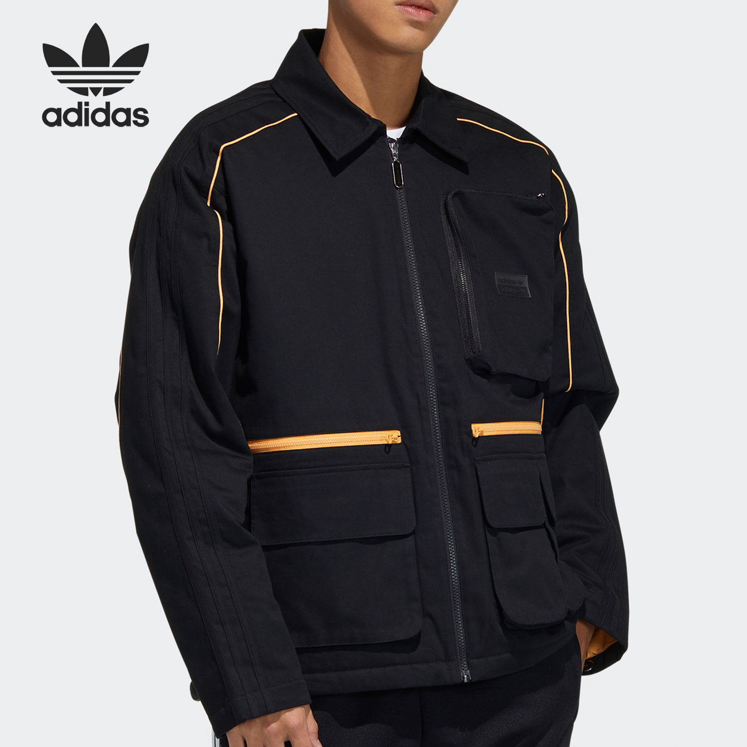 Adidas/阿迪达斯正品三叶草翻领多口袋男子运动棉服 GP1871,运动服/休闲服装,运动棉衣,淘宝优惠券,粉丝福利购,淘宝优惠卷
