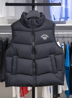 李宁正品运动潮流系列女子蓬松保暖宽松立领羽绒马甲AMRU004-3