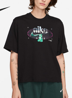 Nike/耐克正品新款女士圆领针织透气运动休闲短袖DX7927-010