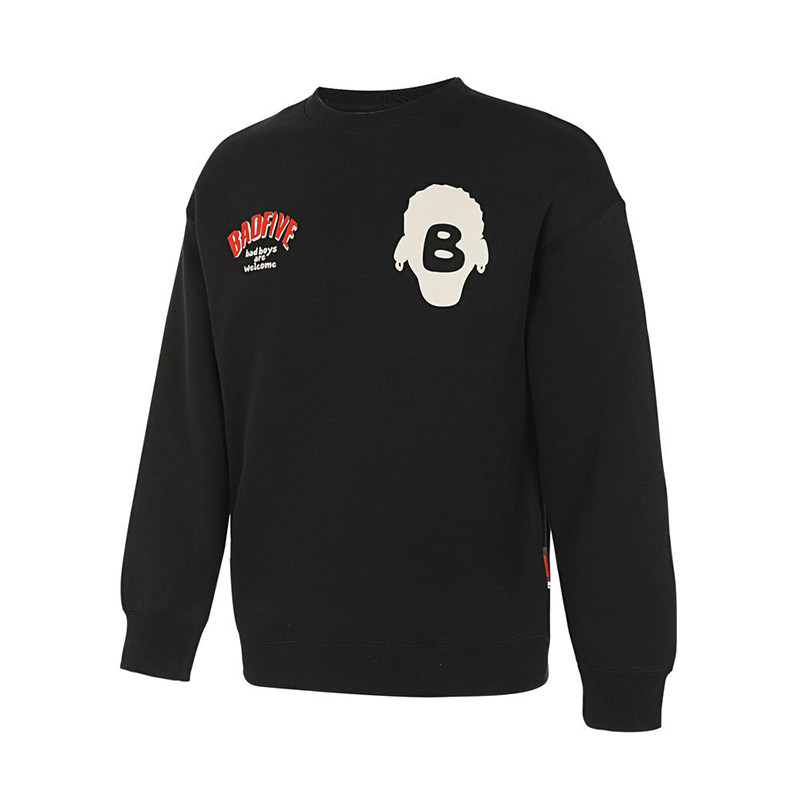 李宁正品反伍BADFIVE男子宽松圆领休闲百搭套头针织卫衣AWDTA79-3