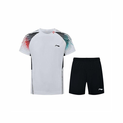 李宁正品羽毛球系列男女同款吸汗速干运动比赛训练套装AATU055-2