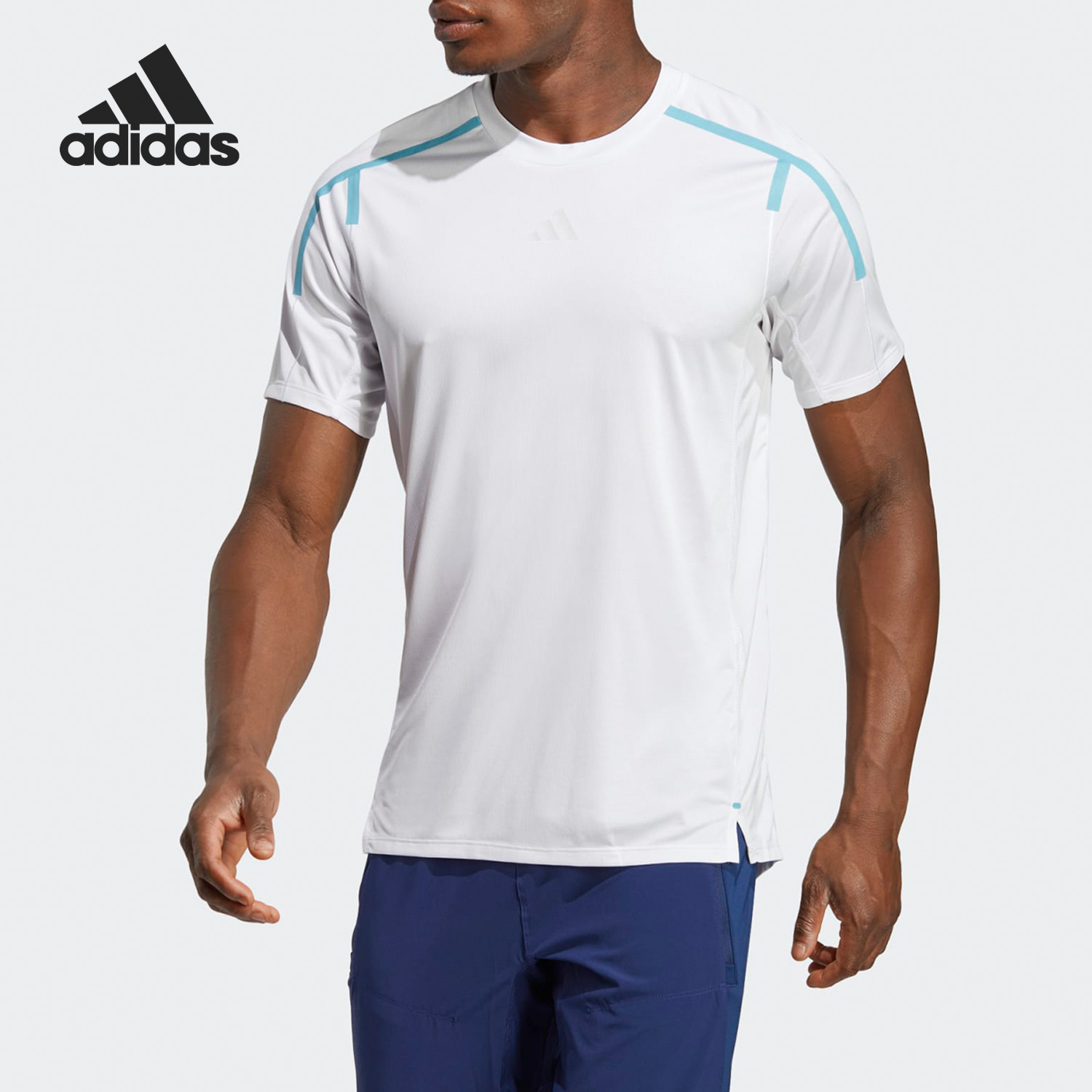 Adidas/阿迪达斯正品新款男子运动圆领透气休闲短袖IC2105