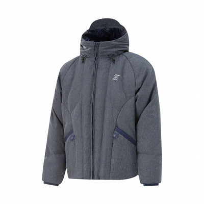 李宁正品NINEPointNINE联名系列男子保暖休闲连帽羽绒服AYMU651-1