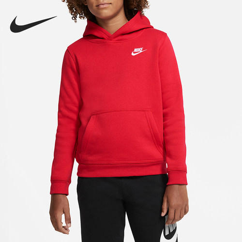Nike/耐克正品2025冬季款大童连帽刺绣运动卫衣BV3757-657