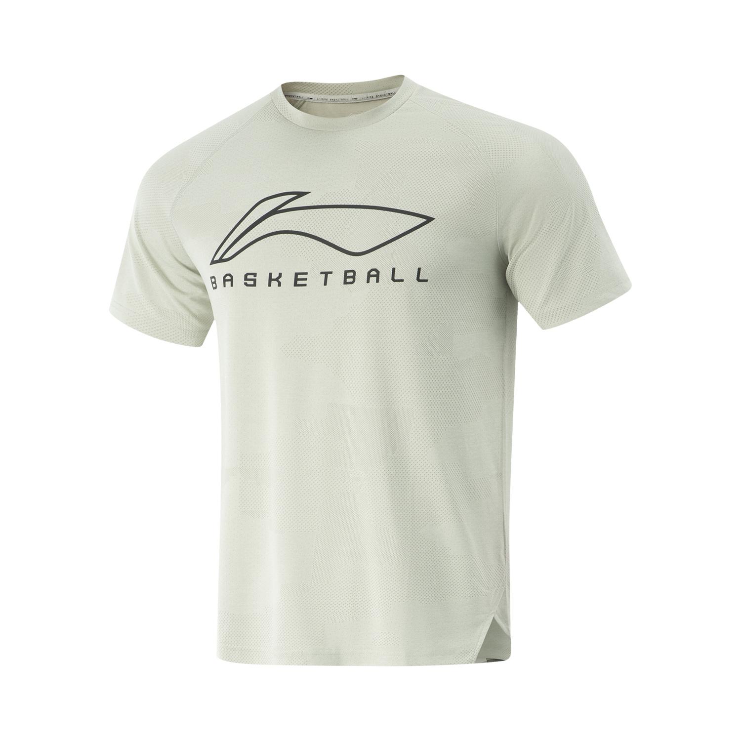 李宁正品CBA系列男子户外休闲透气运动训练套头短袖T恤ATSV655