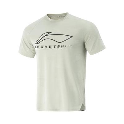 李宁正品CBA系列男子户外休闲透气运动训练套头短袖T恤ATSV655