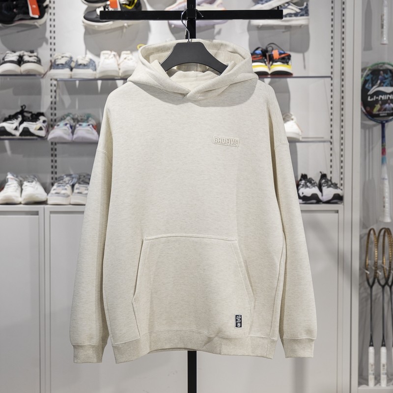 李宁正品反伍BADFIVE男子潮流印花宽松百搭套头连帽卫衣AWDV029-5