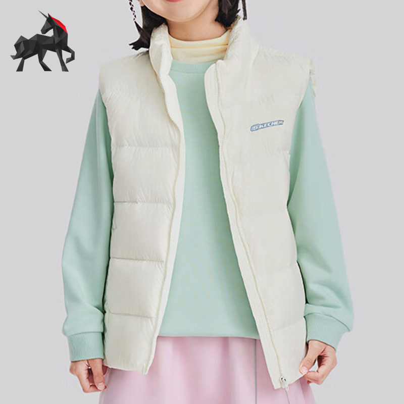 Skechers/斯凯奇正品新款儿童轻薄梭织休闲简约羽绒马甲,童装/婴儿装/亲子装,羽绒马甲,淘宝优惠券,粉丝福利购,淘宝优惠卷
