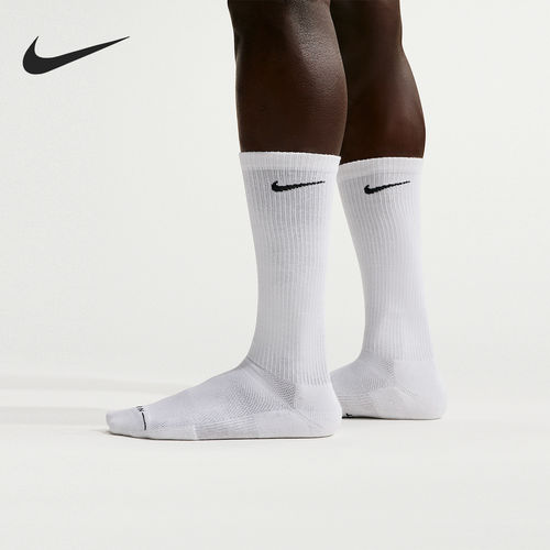 Nike/耐克正品新款男白黑色柔软贴合支撑长筒袜HQ8510-100