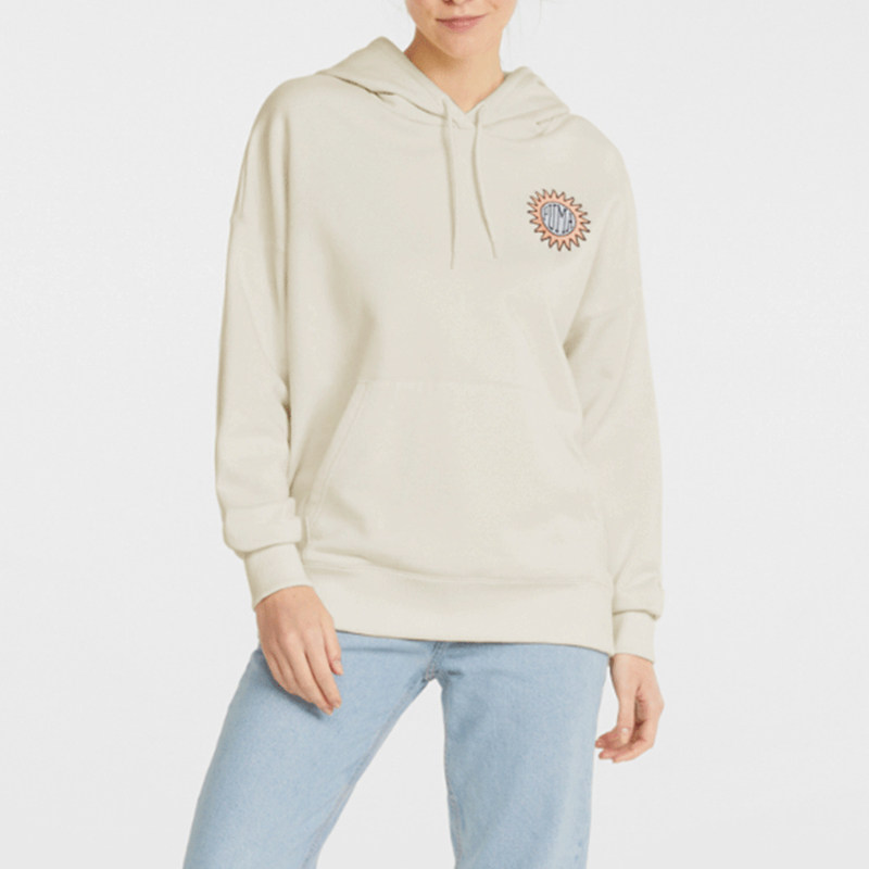 Puma/彪马正品春季新款女士印花针织连帽卫衣套头衫535388-99