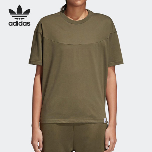 Adidas/阿迪达斯正品三叶草女士柔软训练圆领短袖T恤CV8871