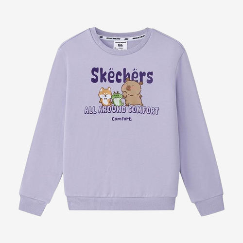 Skechers斯凯奇正品针织套头儿童运动休闲卫衣L425K120-02N4