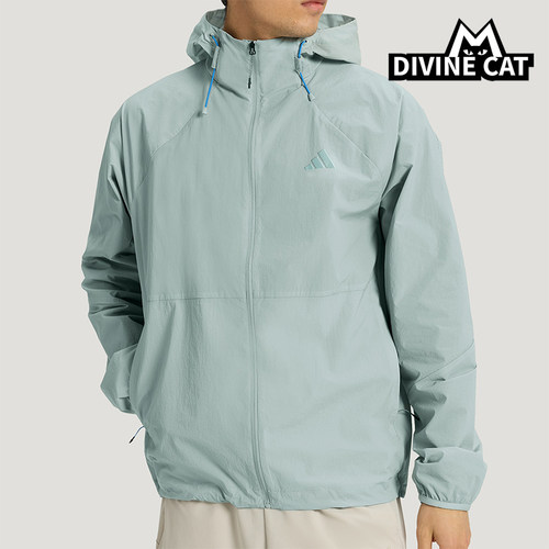 Adidas/阿迪达斯正品夏季男士多口袋凉感运动休闲连帽外套KR2512