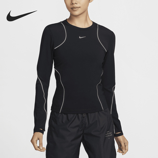 耐克正品 FV6419 秋季 女士圆领拼接训练跑步长袖 010 新款 Nike