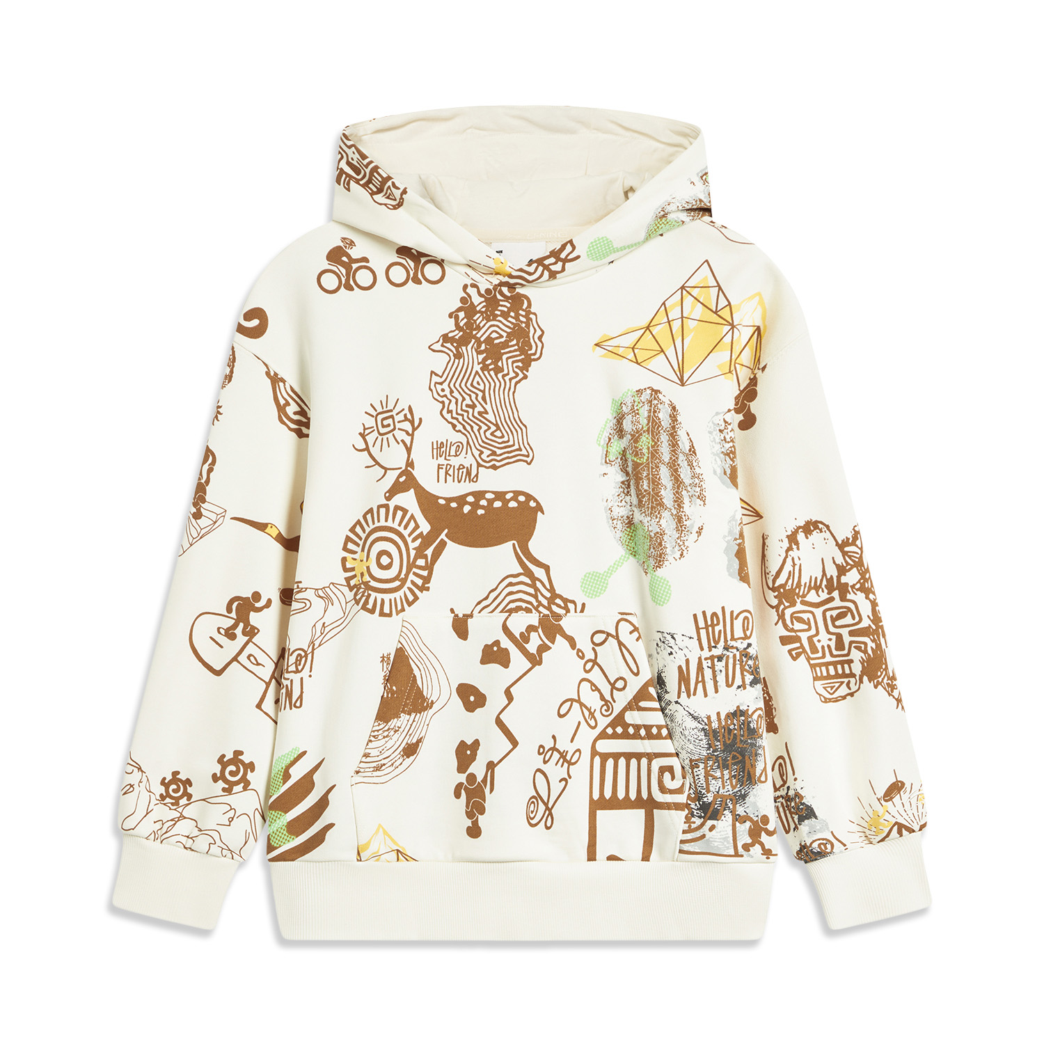 Lining/李宁正品运动生活系列儿童印花宽松套头连帽卫衣YWDT301