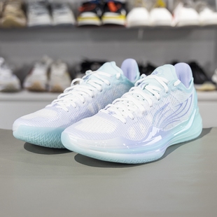 李宁正品利刃4 V2 青莲男子低帮缓震耐磨支撑实战篮球鞋ABAU037-1