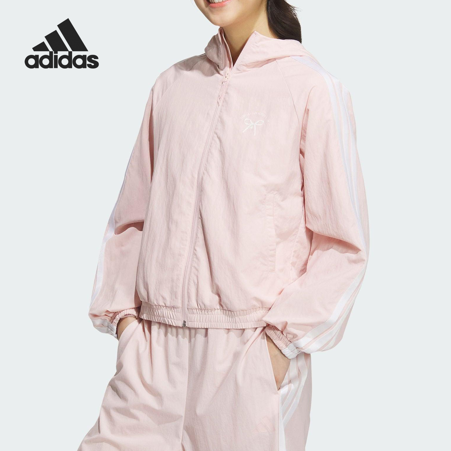 Adidas/阿迪达斯正品2025春季新款女士时尚连帽外套JY7592