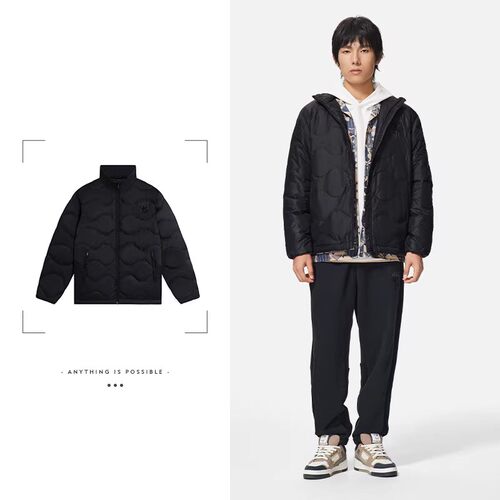 李宁男立领轻薄运动羽绒服
