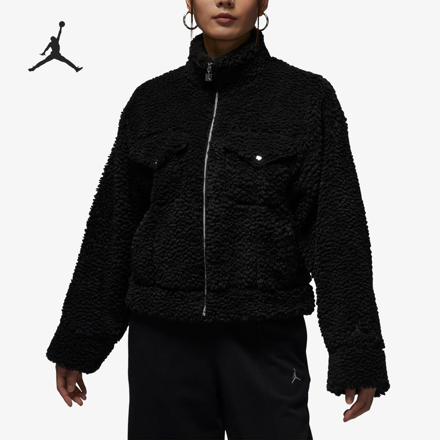 Nike/耐克正品JORDAN女士宽松休闲运动羊羔绒外套FD7169-010