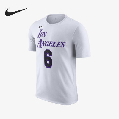 Nike/耐克正品洛杉矶湖人队NBA男士圆领运动短袖DV5994-100