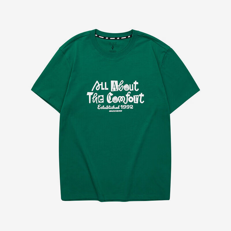 Skechers/斯凯奇正品2024新款男女圆领吸湿透气运动休闲短袖